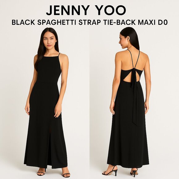 Jenny Yoo Black Maxi Dress Size 0 - Picture 1 of 10